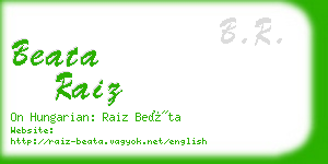 beata raiz business card